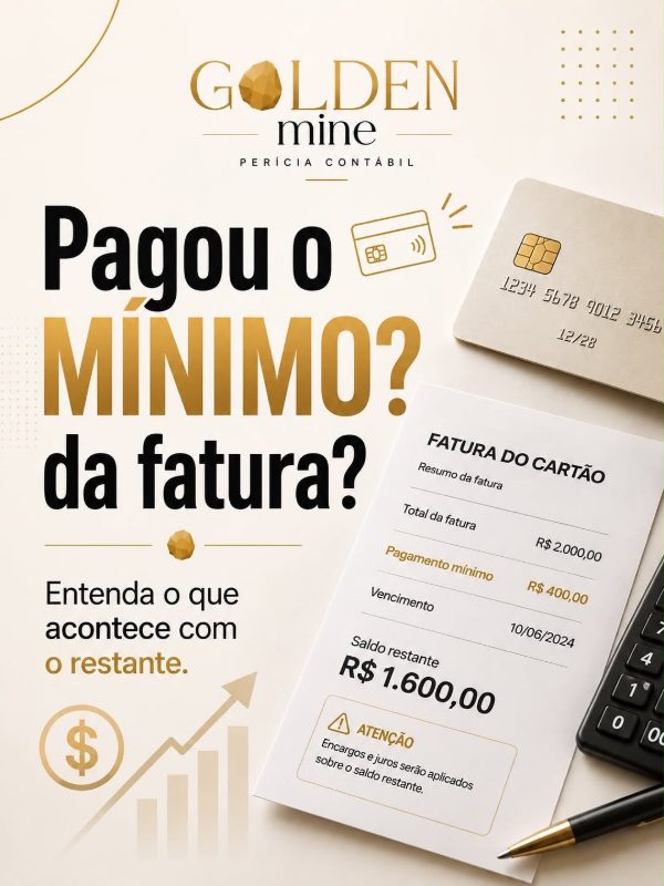 Publicação da Golden Mine sobre o que acontece ao pagar o mínimo da fatura do cartão